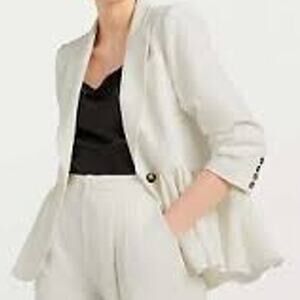 Cinq á Sept Kourtney Blazer Ivory ZJ5391319Z-IVO Single Breasted Ruffle XS US2